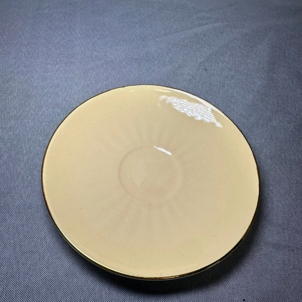 Figgjo Flint Norway Porcelain Cup and Saucer Set‎ Gilded Interior Cream